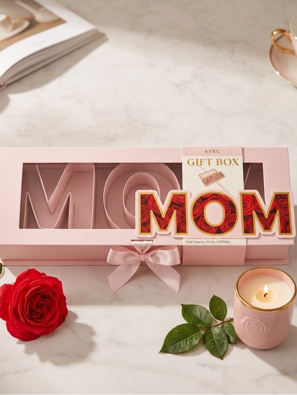 Pink 'MOM' Gift Box Set - Pink